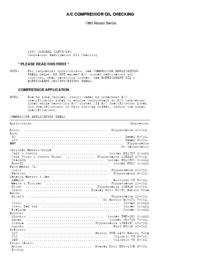 Nissan 90 ~93 Nissan B13 AC compressor oil checking